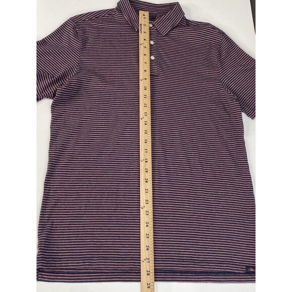 Faherty Movement Polo Shirt Men’s M Short Sleeve Soft Button Down Storm Stripe - Picture 12 of 16
